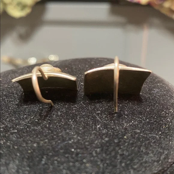 Vintage 925 silver Mexico dangle pierced earrings jewelry - Picture 7 of 13